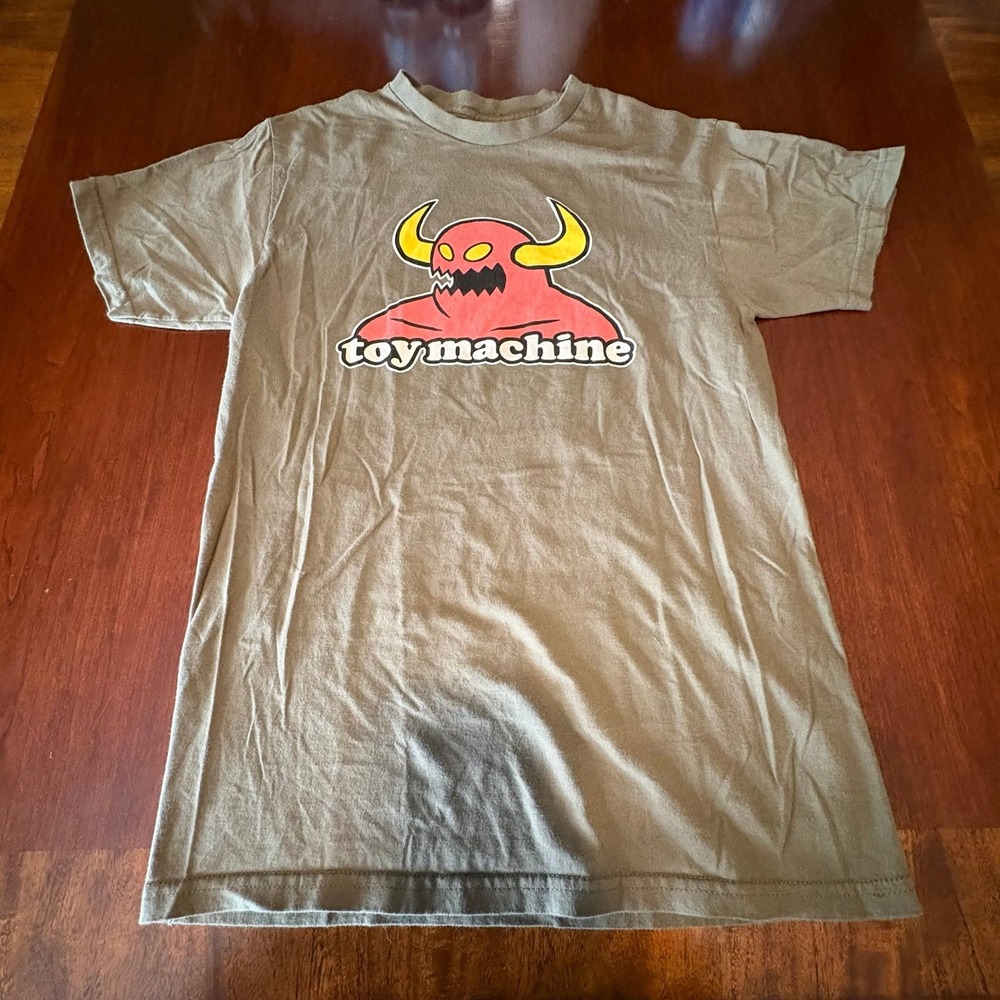 Toy Machine Monster Logo Skate T Shirt Olive Green Graphic Tee